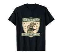 Unidad de Patrulla Dino Extinta Pero Mortal Guerrero Arte Triceratops Camiseta