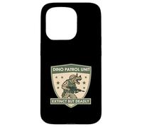 Unidad de Patrulla Dino Extinta Pero Mortal Guerrero Arte Triceratops Carcasa para iPhone 15 Pro