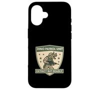 Unidad de Patrulla Dino Extinta Pero Mortal Guerrero Arte Triceratops Carcasa para iPhone 16
