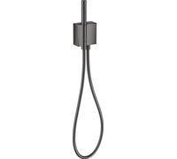 Unidad de Porter AXOR Edge de tamaño manual con ducha manual de varilla de 2 chorros y manguera de ducha., 46520330, Color: Cromo negro pulido