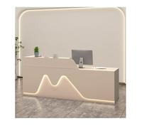 Unidad de recepción, mostrador de caja al por menor, escritorio de oficina con fuerte capacidad de carga y estructura estable, equipado con luces LED de ambiente