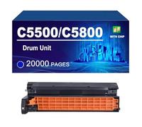 Unidad De Tambor C5500 C5800 Compatible para Oki C610DN C5500 C5600 C5650 C5700 C5800 C5900 C5850, 20000 Páginas,Cyan-1 Pack
