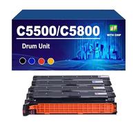 Unidad De Tambor C5500 C5800 Compatible para Oki C610DN C5500 C5600 C5650 C5700 C5800 C5900 C5850, 20000 Páginas,4 Colors-1 Set