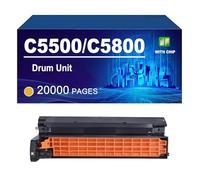 Unidad De Tambor C5500 C5800 Compatible para Oki C610DN C5500 C5600 C5650 C5700 C5800 C5900 C5850, 20000 Páginas,Yellow-1 Pack