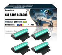 Unidad de Tambor CLT-R406 CLTR406 SU403A Compatible con impresoras Samsung Xpress C410W C430W C460FW C480FW, Piezas de Repuesto. Contiene Chip e impresión nítida/232(4-Pack BK/C/M/Y)