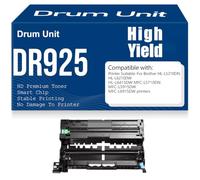 Unidad de Tambor Compatible DR925 para Brother Modelos compatibles: HL-L5210DN HL-L6210DW HL-L6415DW MFC-L5710DN MFC-L5915DW MFC-L6915DW Rendimiento: 25.000 páginas,1PC-Black