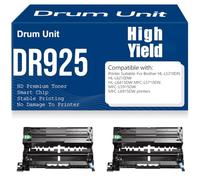 Unidad de Tambor Compatible DR925 para Brother Modelos compatibles: HL-L5210DN HL-L6210DW HL-L6415DW MFC-L5710DN MFC-L5915DW MFC-L6915DW Rendimiento: 25.000 páginas,2PC-Black