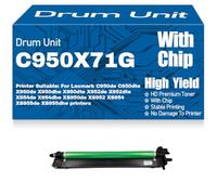 Unidad de Tambor de Imagen Compatible C950X71G C950X73G para Lexmark C950 X950 C952 X952 X954 C950de C950dte X950de X950dhe X950dte X952de X952dte X954de XS950de XS952 XS954,Black-C950X71G