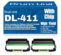 Unidad de Tambor de Imagen Compatible DL-411 para Pantum P3010D P3010DW P3300DN P3300DW M6700D M6700DW M7100DN M7100DW M6800FDW M7200FD M7200FDW M7300FDN M7300FDW,2PC-Black