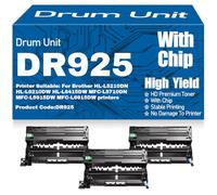 Unidad de Tambor de Imagen Compatible DR925 para Brother HL-L5210DN HL-L6210DW HL-L6415DW MFC-L5710DN MFC-L5915DW MFC-L6915DW Impresoras Alto Rendimiento 25000 páginas,3PC-Black
