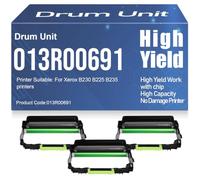Unidad de Tambor de Imagen de Alto Rendimiento 013R00691 Compatible para Xerox B230 B225 B235 Impresoras 12.000 páginas,3PC-Black