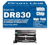 Unidad de Tambor de Imagen DR830 de Alto Rendimiento Compatible para Brother HL-L2400D HL-L2405W HL-L2420DW HL-L2460DW HL-L2460DWXL HL-L2865DW,1PC-Black