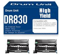 Unidad de Tambor de Imagen DR830 para Brother HL-L2400D HL-L2405W HL-L2420DW HL-L2460DW HL-L2460DWXL HL-L2865DW,2PC-Black