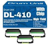 Unidad de Tambor DL-410 Compatible con el Tambor de Imagen DL410 para Pantum M6700D M6700DW M6800FDW M6802 M6802FDW M7100DN M7100DW Impresoras de Alto Rendimiento,3PC-Black