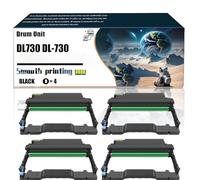 Unidad de Tambor DL730 DL-730 Compatible con impresoras Pantum L2300DW L2350DW L2710FDW M118DW M15DW M29DW, Piezas de Repuesto Que contienen Chip e impresión transparente/172(4 Pack Black)
