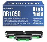 Unidad de Tambor DR1050 para Brother MFC-1810 1815 1905 1910W 1911NW 1915W DCP-1510 1512 1512A 1600 1601 1610W 1612W 1615NW 1610 1616NW,3PC-Black