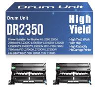 Unidad de Tambor DR2350 para Brother HL-2260 2260d 2560dn L2300D L2365DW L2340DW L2320D L2360DW L2380DW L2360DN MFC-7380 7480d 7880dn L2700DW L2720DW L2740DW DCP-7080 7180,2PC-Black