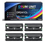 Unidad de Tambor DR241 ompatible para Brother DR 241 R241 | 15.000 páginas para impresoras MFC-9130CW HL-3170CDW MFC-9340CDW HL-3140CW MFC-9330CDW HL-3150CDW DCP-9015CDW,K/C/M/Y-4pack
