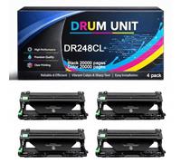 Unidad de Tambor DR248 ompatible para Brother DR248 TN248 TN248XL para MFC-L3740CDWE MFC-L3760CDW HL-L3240CDW HL-L3220CWE DCP-L3560CDW MFC-L8390CDW DCP-L3520CDWE Impresoras,K/C/M/Y-4pack