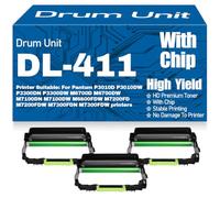 Unidad de Tambor M7100DN M7100DW para Pantum P3010D P3010DW P3300DN P3300DW M6700D M6700DW Compatible Tambor de Imagen DL-411 M6800FDW M7200FD M7200FDW M7300FDN M7300FDW,3PC-Black