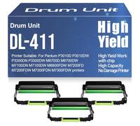Unidad de Tambor M7300FDN M7300FDW Compatible DL-411 M7200FD M7200FDW para Pantum P3010D P3010DW P3300DN P3300DW M6700D M6700DW Tambor de Imagen M7100DN M7100DW M6800FDW,3PC-Black