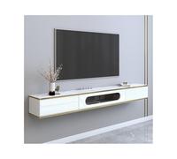 Unidad de TV Flotante Consola de TV flotante de lujo moderna con escritorio de tablero de imitación de roca, gabinete de almacenamiento flotante montado en la pared de 70,8/78,7 pulgadas for debajo de