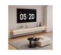 Unidad de TV Flotante Mueble de TV flotante con luz de inducción táctil, consola de TV minimalista montada en la pared for sala de estar, encimera de vidrio templado y gran espacio de almacenamiento M
