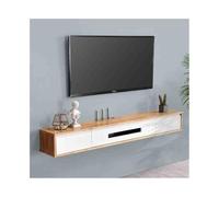 Unidad de TV Flotante Soporte flotante for TV montado en la pared for debajo de televisores, consola multimedia flotante de madera de roble moderna de 70,9 pulgadas con almacenamiento for sala de esta