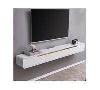 Unidad de TV Flotante Soporte flotante moderno for TV, consola de TV montada en la pared de madera con gabinete con puerta abatible y 2 cajones, centro de entretenimiento flotante que ahorra espacio,