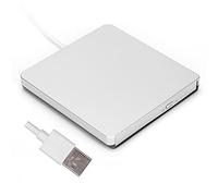 Unidad Externa de CD/DVD para Computadora Portátil, Reproductor de CD, Unidad de CD USB Portátil, Reproductor de DVD para Computadora Portátil, Escuela, Hogar, Oficina(Plata)