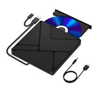 Unidad externa de CD y DVD para laptop, USB 3.0 y tipo C, grabadora de CD/DVD +/-RW, grabadora de DVD/CD ROM, disco externo óptico de bajo ruido para PC de escritorio, Mac OS, Windows 11/10/8/7/XP