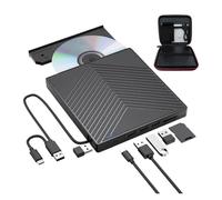 Unidad Externa De DVD/CD For Portátil con Estuche Transporte, Reproductor Y Grabador DVD/CD/VCD Ultrafino 7 En 1 USB 3.0 Ahorro De Espacio