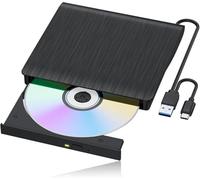 Unidad Externa, Lector USB 3.0 y USB-C, grabadora de DVD/CD: Reproductor portátil con reproducción 3D for Ordenador Escritorio