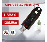 Unidad Flash USB 3.0 SanDisk Ultra de 16GB/32GB/64GB/128GB/256GB/512GB, Velocidad de Lectura de hasta 130MB/s, CZ48, Disco Flash USB 3.0