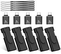 Unidad flash USB de 4 GB, paquete de 5 unidades TEWENE USB 2.0 y 5 adaptadores USBC