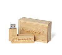 Unidad flash USB grabada personalizada, regalo personalizado Unidad flash USB de madera maciza grabada para boda, graduación, cumpleaños, día del padre, día de la madre