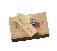 Unidad flash USB grabada personalizada, regalo personalizado Unidad flash USB de madera maciza grabada para boda, graduación, cumpleaños, día del padre, día de la madre