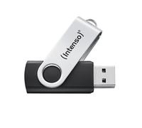 Intenso Office Line - Memoria USB de 128 GB, USB A 3.2, Memoria USB A 3.2 de hasta 70 MB/s, Carcasa de plástico Resistente, Color Plateado y Negro