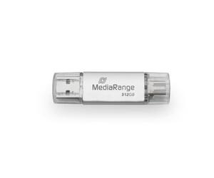 Unidad flash USB Mediarange MR940-1 512 GB USB-A USB-C 400MB/s Plata