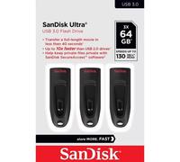 Unidad flash USB SanDisk Ultra 64 GB USB 3.2 Gen 1 negra deslizable 130 MB/s