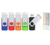 Unidad Flash USB Wooolken de 8 GB, Paquete de 5 Unidades Flash USB 2.0 con Correas, Unidades Flash USB giratorias, Unidad Flash USB a Granel, Memory Stick Jump Zip Drive