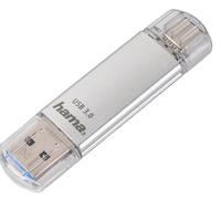 Hama | Pendrive USB-C y USB-A Dual de 16 GB | Memoria USB 3.1 de 40 MB/s | Diseño Compacto de Metal para Móviles, Tablets y PC | Color Plata