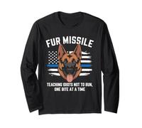 Unidad K9 Fur Missile Police Dog, Delgada línea Azul, Bandera Estadounidense Manga Larga