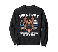 Unidad K9 Fur Missile Police Dog, Delgada línea Azul, Bandera Estadounidense Sudadera
