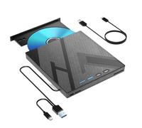 Unidad óptica Externa BLU-Ray USB 3.0 Tipo C for Ordenador portátil, Reproductor de DVD/CD/RW, grabadora y lectora con Ranura for Tarjeta SD/TF