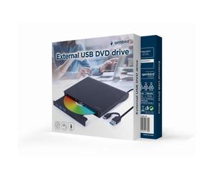 Unidad óptica Gembird DVD-USB-03 Externa DVD±RW USB 3.1 Tipo C 24x/8x Negra