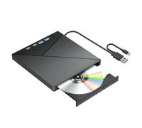 Unidad óptica Plug and Play para computadora, lector de discos externo con cable USB-a y tipo C, tamaño compacto de 15 x 15 cm para uso en computadora portátil o de escritorio Unidad óptica externa de