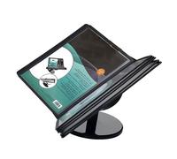 Unidad organizadora de archivos para escritorio, soporte de documentos de escritorio de metal de PVC, 10 páginas, paneles de doble cara, tamaño carta, organizador de referencia ajustable, para póster