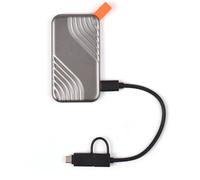 Unidad portátil metálica M.2SSD de 256 GB, compatible con ordenadores/móviles, USB 3.1, color gris estable.