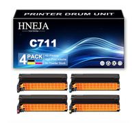 Unidad Tambor C711, Unidad Imagen Compatible 44318504 44318503 44318502 44318501 para Oki C711N C711DN C711DTN Impresoras,4 Colors-1 Pack